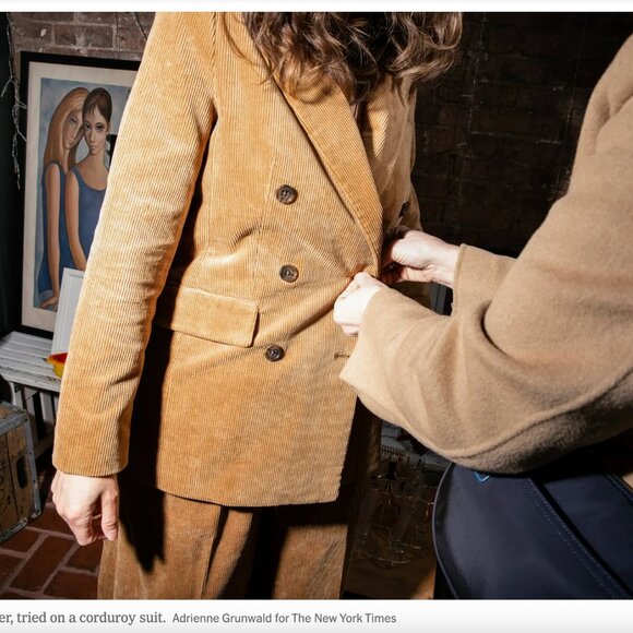 Banana Republic Vicuna Brown Rivoli Pleated Corduroy Pants Sz.6 8 NWT (w blazer) - Picture 6 of 13